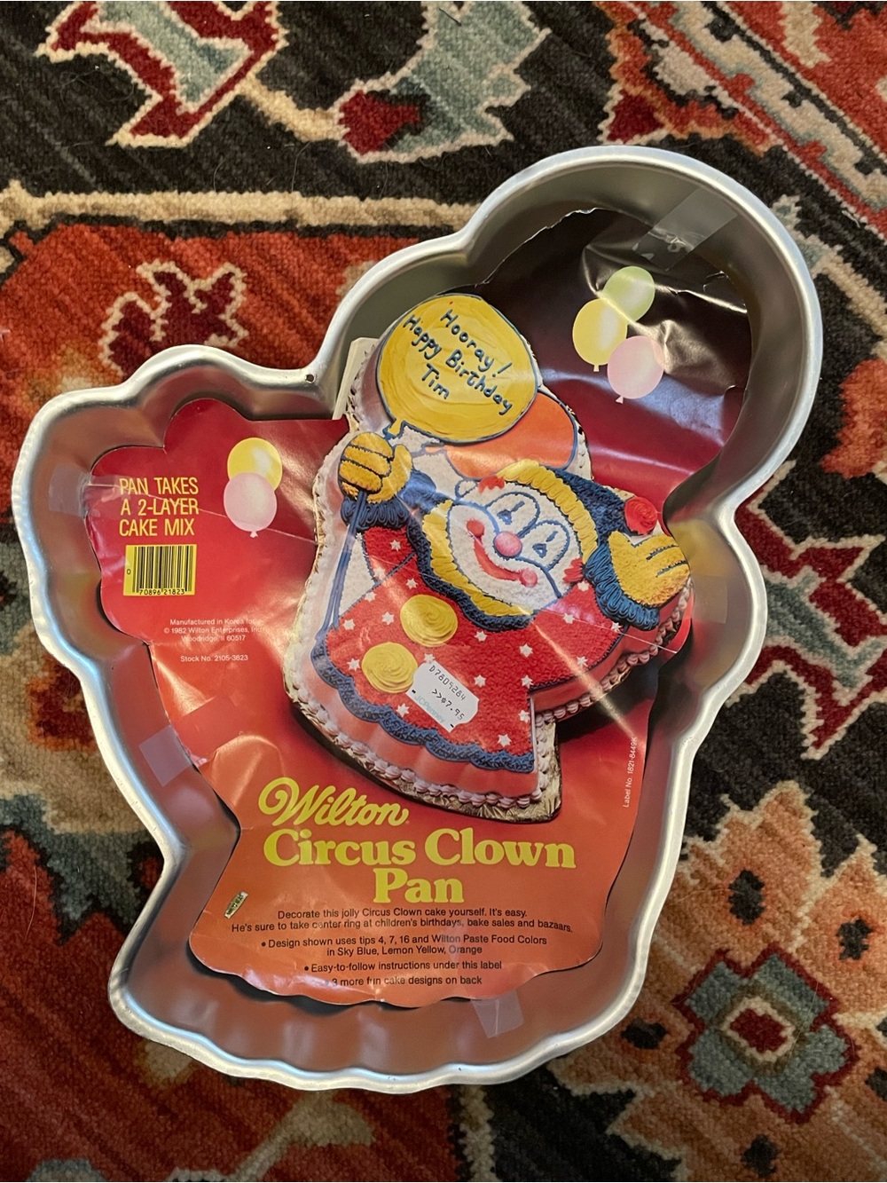 Vintage 1982 Retired Wilton Circus Clown Birthday Party Cake Pan 2105-3823